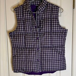 Lands' End Purple Plaid Vest